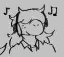 Susie listening to music