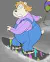 Female polar bear snowboarder