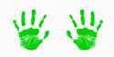 green handprints