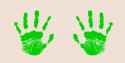 green handprints