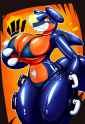 species_Garchomp, hyper breasts, (species_living inflatable, handles on hips, permagrin_1.6), detailed, macro, giga macro, giga_s-1608351240