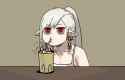 vampire_(gogalking) - gogalking - 4143319 - jewelry long_hair 1girl camisole closed_mouth cup drinking_glass earrings gogalking grey_