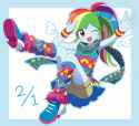 1352135__safe_artist-colon-ryuu_rainbow+dash_equestria+girls_legend+of+everfree_anime_clothes_cute_dashabetes_geometric_one+eye+closed_ponytail_scarf_s