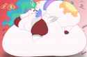 3517794__questionable_artist-colon-astrum_princess+celestia_alicorn_pony_g4_abstract+background_belly_belly+bed_big+belly_blushing_butt_chubbylestia_clothes_coa