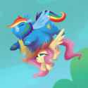 806682__safe_rainbow+dash_fluttershy_pegasus_flying_fat_sweat_belly_morbidly+obese_wonderbolts+uniform