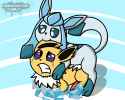 glaceon male freezing jolteon male to floor and raping him