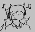 Susie listening to music