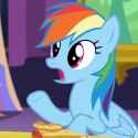 1210671__safe_screencap_rainbow+dash_castle+sweet+castle_animated_pony_solo