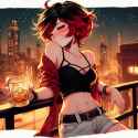 AI Ruby balcony drinking 2