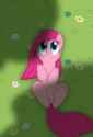 399682__safe_artist-colon-spectty_pinkie+pie_g4_absurd+resolution_alternate+hairstyle_female_grass_on+back_outdoors_pinkamena+diane+pie_solo