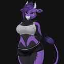 fur dataset, furry, cow, 1.5__purple fur,__ black belly fur, gynomorph, vrchat s-1063233545
