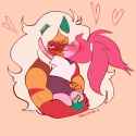 spinny giving jasper a kiss