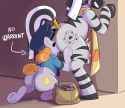 2976100__explicit_alternate+version_artist-colon-spakka5_copper+top_oc_oc-colon-zeta_earth+pony_pony_zebra_g4_-fwslash-trash-fwslash-_against+wall_alternate+cut