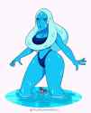 swimming with blue diamond
