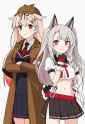 2girls, thinking, side-by-side, detective, sherlock holmes, s-2160566984
