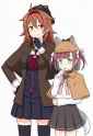 2girls, thinking, side-by-side, detective, sherlock holmes, s-3081675857