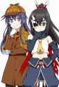 2girls, thinking, side-by-side, detective, sherlock holmes, s-277720804