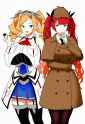 2girls, thinking, side-by-side, detective, sherlock holmes, s-1509487609