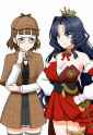 2girls, thinking, side-by-side, detective, sherlock holmes, s-3095809392