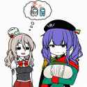 2girls, thinking, side-by-side, among us, looking ar viewer s-2256412517