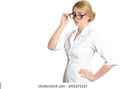 blonde-woman-doctor-looking-through-260nw-1031671315