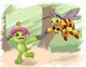 __palmon_and_funbeemon_digimon_drawn_by_omeka_gamma__28e8dc0b3881ab9732383e5c36f313d0