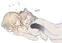 Cipher sleeping on top of Aglaea Nude
