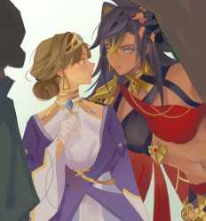 __dehya_and_dunyarzad_genshin_impact_drawn_by_selrsl__sample-09038db13d2b9ff79c4359860136c2b1