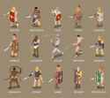 roman-gladiators-isometric-set-vector