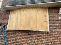 boarded up window