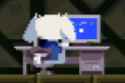 Sue Sakamoto wasting her life away at the computer