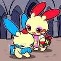 2 boys, {Digital ink, thick outlines, cute, Chibi,}, detailed background, cathe s-1564085808