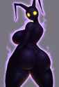sfw, shadow (kingdom hearts), tall female, giant hips, giant breasts, yellow glo s-1738203975