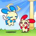 2 boys, {Digital ink, thick outlines, cute, Chibi}, detailed background, grass, s-3353828706