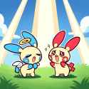 2 boys, {Digital ink, thick outlines, cute, Chibi}, detailed background, grass, s-1701074934
