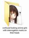 confused anime girl folder