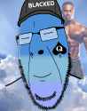 17636 - bbc blacked blue blue_skin calm cap closed_eyes closed_mouth clothes glasses hat irl irl_background queen_of_spades sky smile soyjak stubble tattoo variant cobson