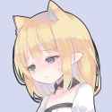 sad elf cat girl crying because she has 4 ears