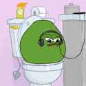 pepe bouncing on the toilet.gif