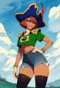 captain amelia, treasure planet, brazilian flag print s-2911718197