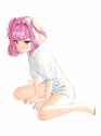 Natsuki embarrassed, in only a top and panties!