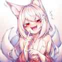 1girl, artist_ kupa (jesterwii), Reaction Faces, laughing, extreme close-up, tee s-2499383140