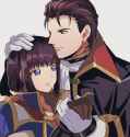 Reinhardt platonically bringing his sister Olwen in for a platonic kiss