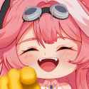 Laughing Pink Hair Girl