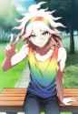 1boy, solo, messy hair, komaeda nagito, danganronpa (series), headband, {{{rainb s-2864255240