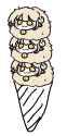 three laras in a cone