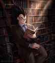 Goku reading