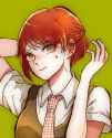 Tied hair