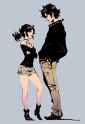 1girl, 1boy, {couple, siblings}, standing, {{{artist_shinkawa youji, metal gear s-2512636075