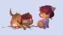 Chara and Frisk as cats